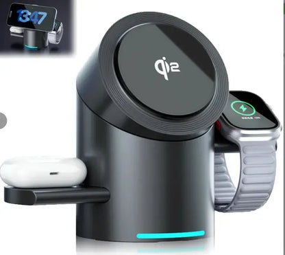 3-in-1 Wireless Charging Station-سريعة وصغيرة الحجم