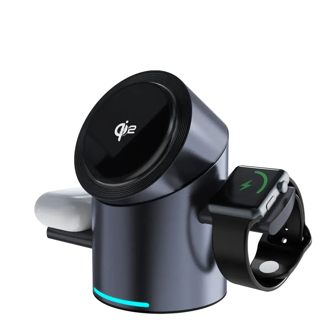3-in-1 Wireless Charging Station-سريعة وصغيرة الحجم