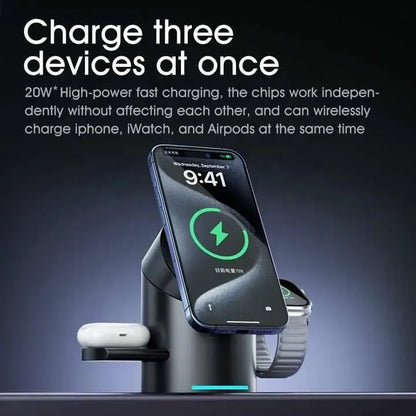 3-in-1 Wireless Charging Station-سريعة وصغيرة الحجم