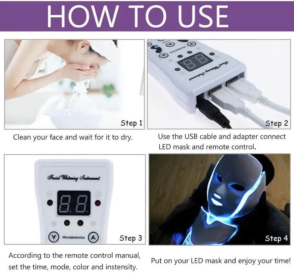 LED Light Therapy Mask-لمكافحة الشيخوخة وحب الشباب