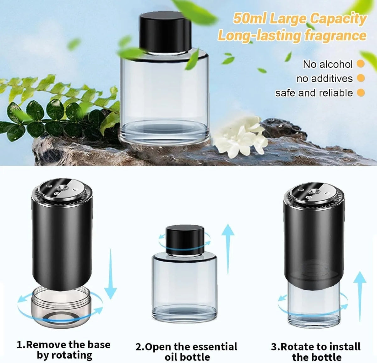 Projection Car Aroma Diffuser-جهاز عطر مع إضاءة LED ليلية