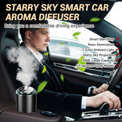Projection Car Aroma Diffuser-جهاز عطر مع إضاءة LED ليلية